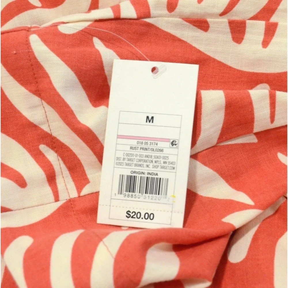NWT A New Day Womens Size M Rust Tropical Print A-Line Maxi Skirt Side Slit